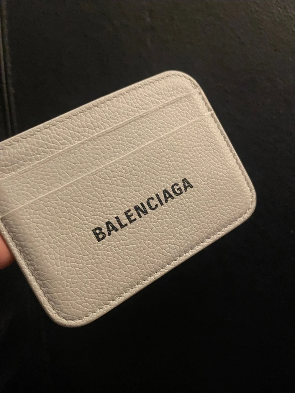 Balenciaga Gray & Black Pebbled Calfskin Leather Cash /Card Holder NWOB